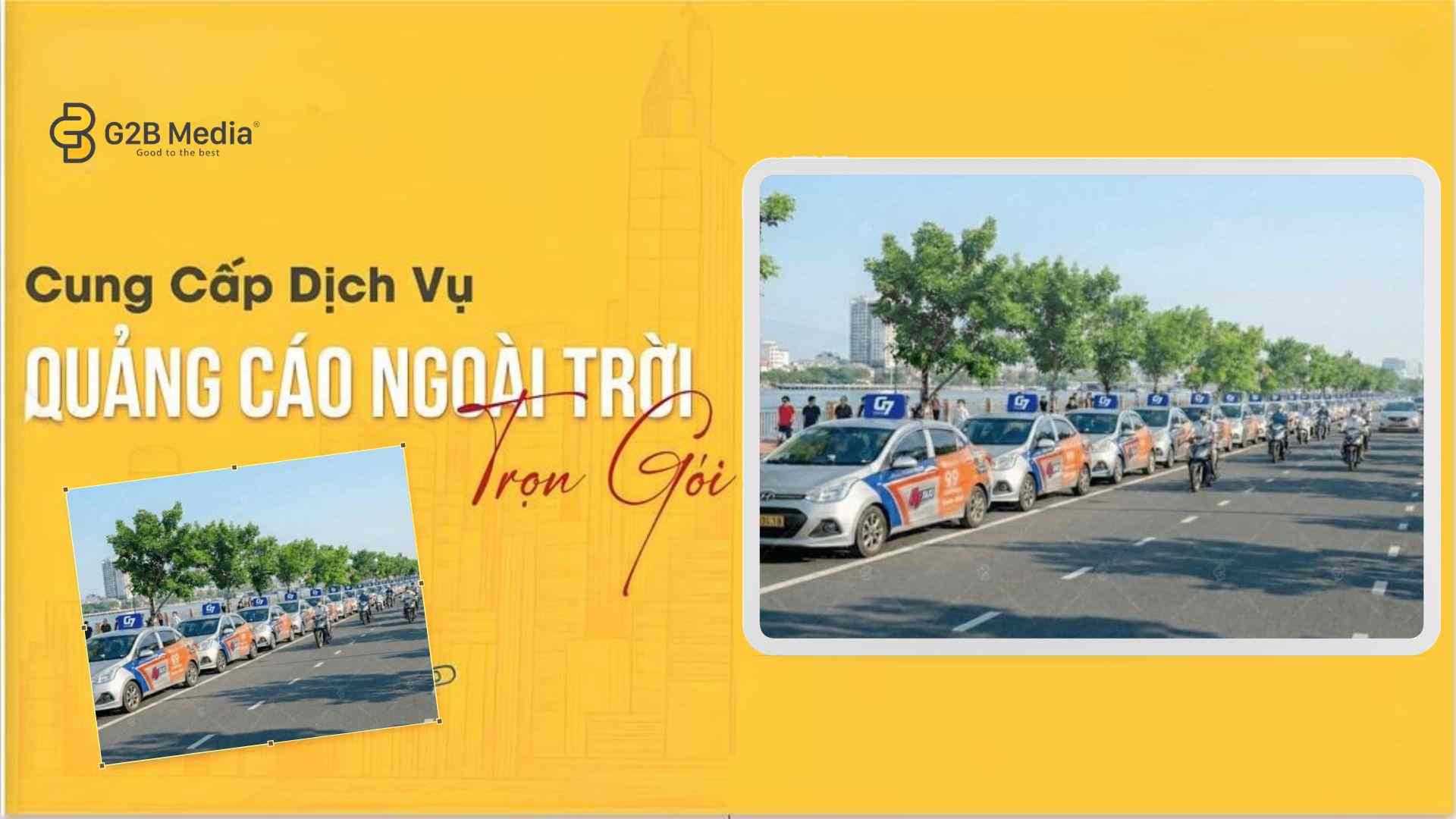 quảng cáo đại tiệc Sale của Shopee Food 9.9 trên xe taxi G7 tại Đà Nẵng