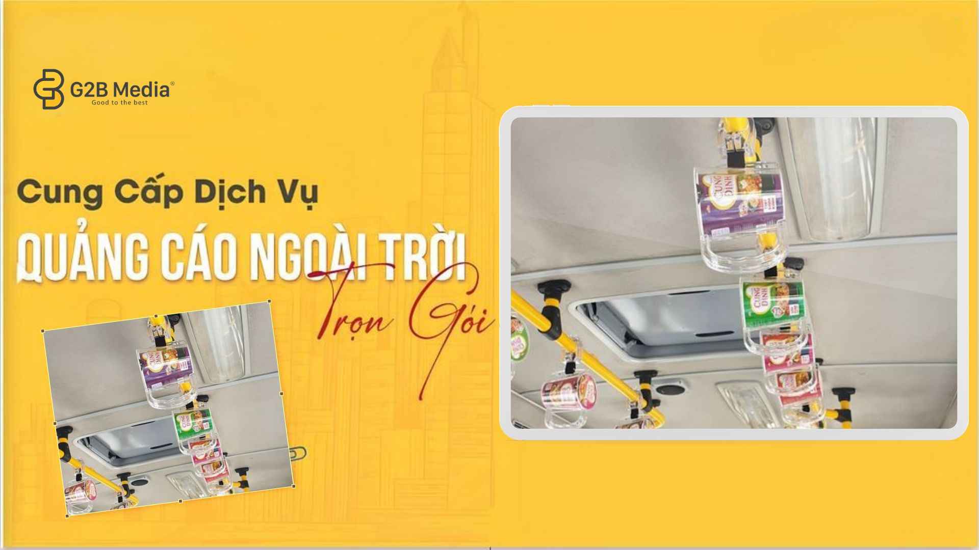 quảng cáo trên tay cầm xe bus