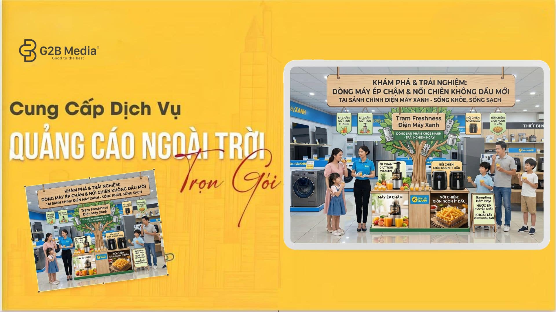 Dự án phát sampling của Điện Máy Xanh do G2B Media thực hiện tại TP.HCM năm 2026