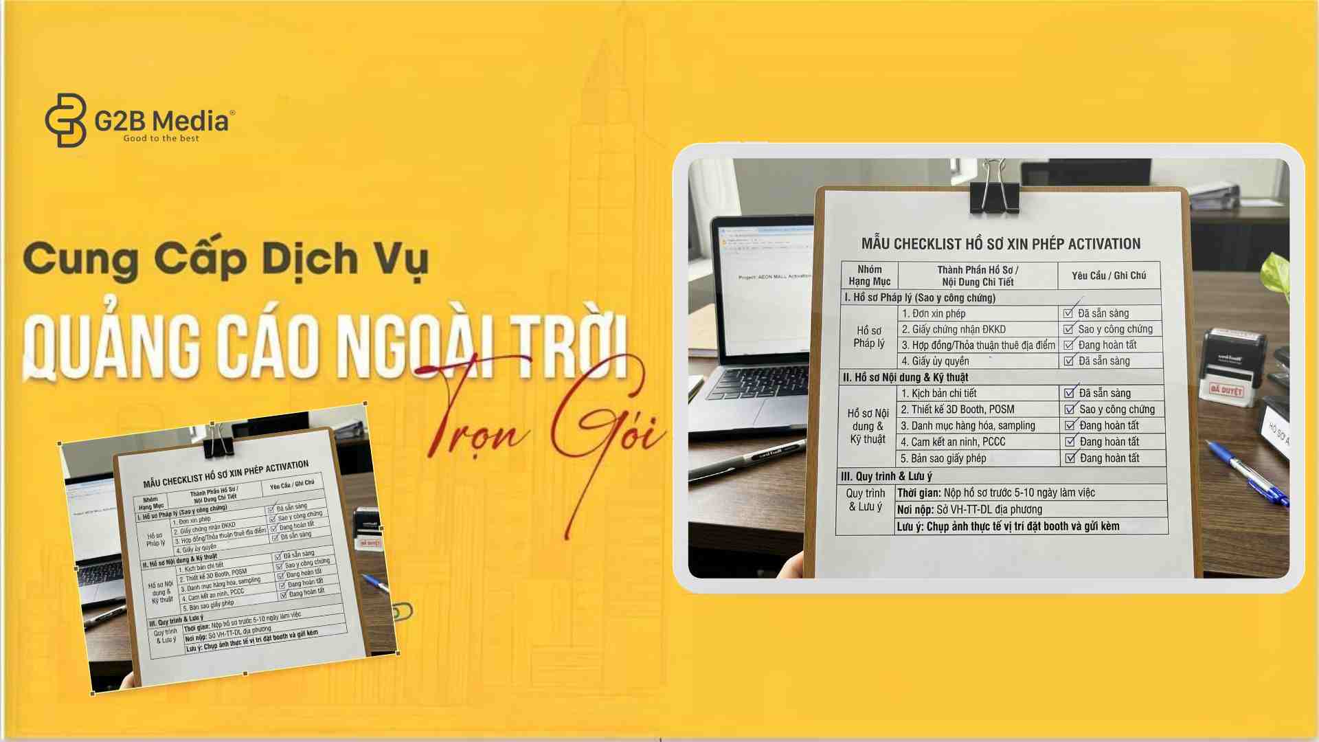 Mẫu checklist hồ sơ xin phép activation