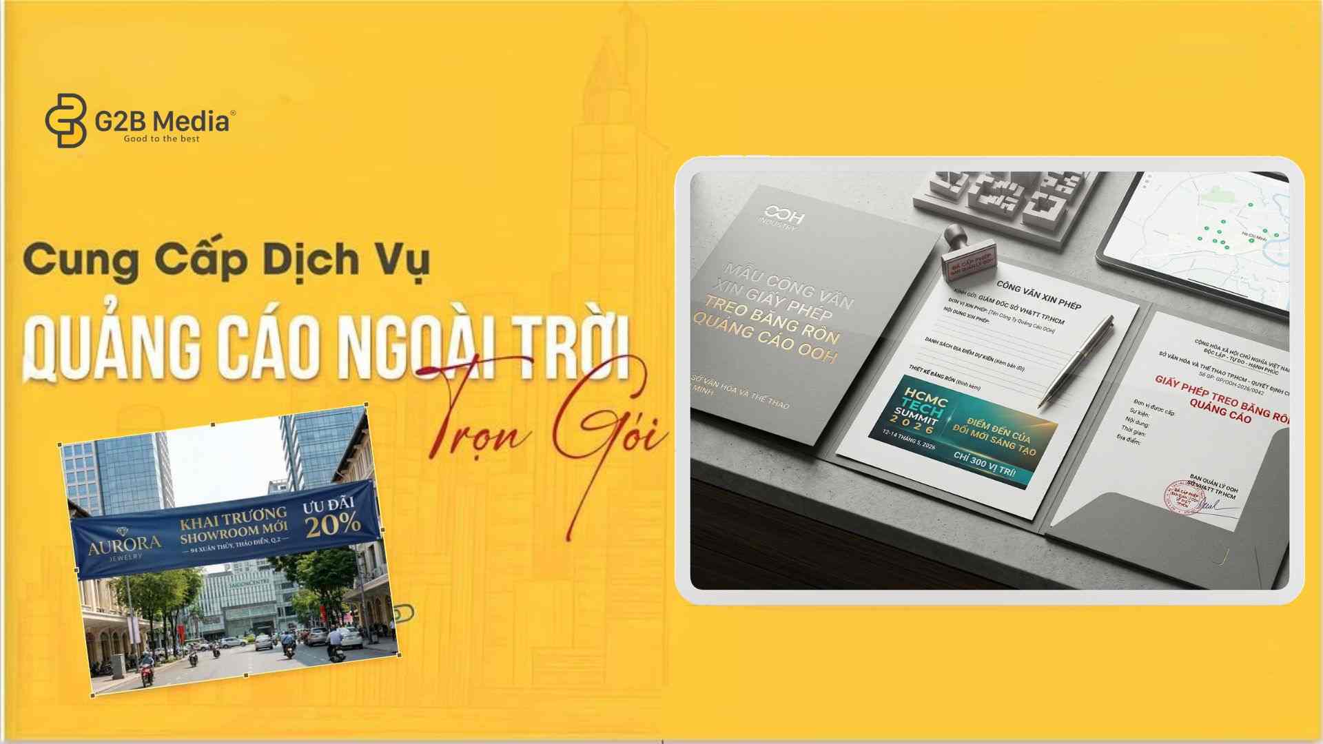 Mẫu công văn xin giấy phép treo băng rôn quảng cáo ngoài trời 2026