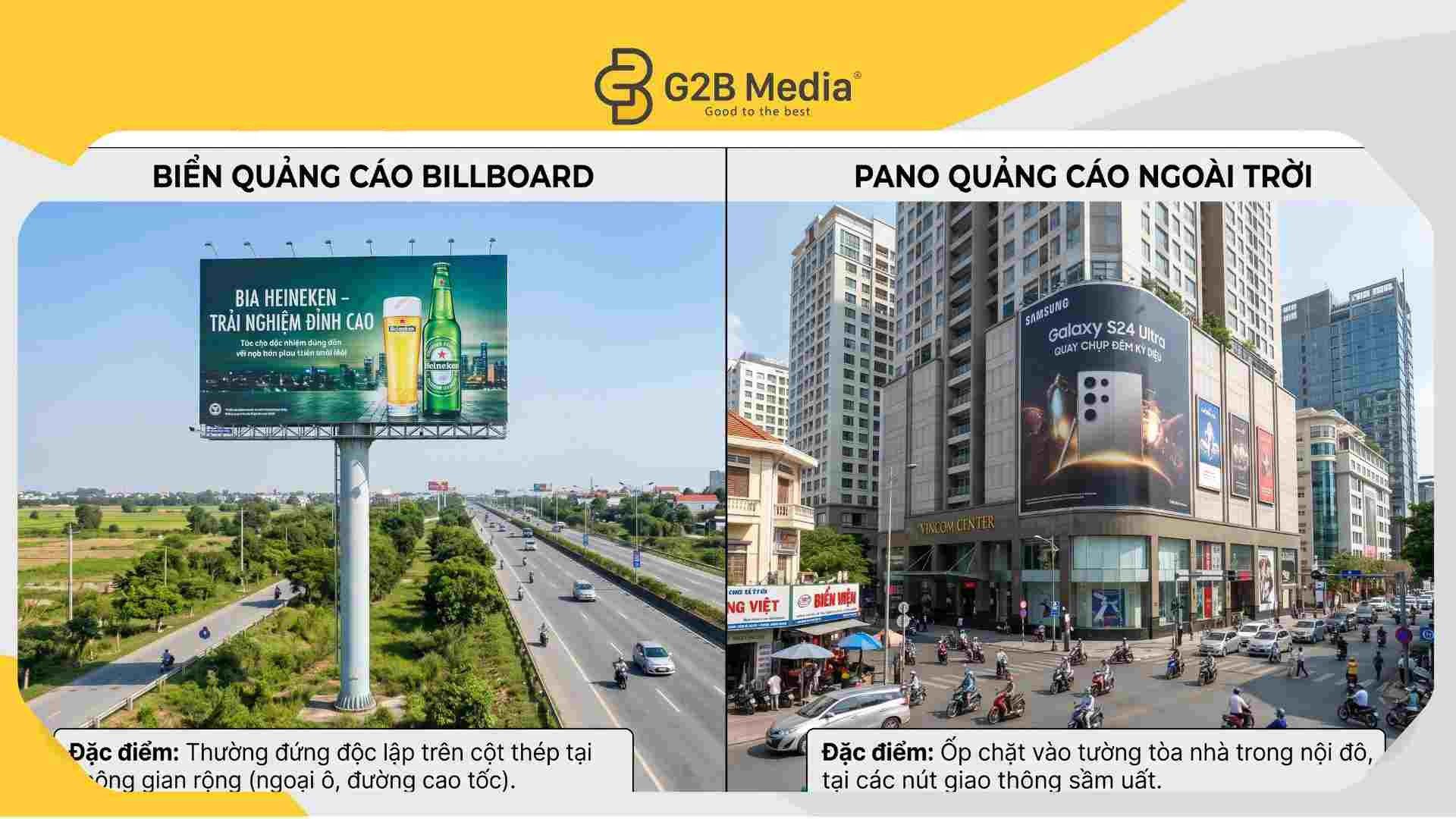Phân biệt biển quảng cáo billboard và pano quảng cáo ngoài trời