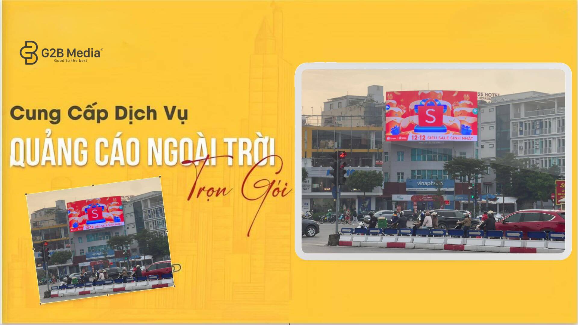 Dự án thi công màn hình led kích thước lớn ngoài trời bởi G2B