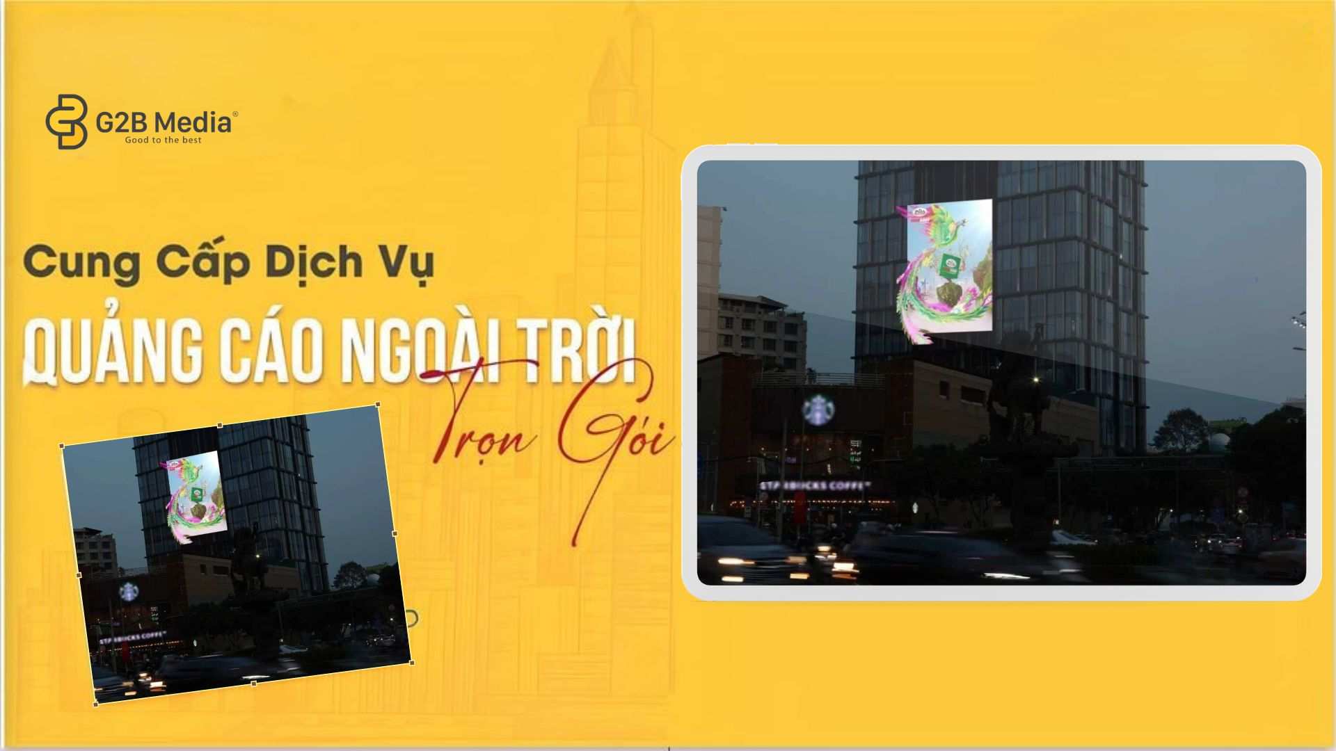 Hình ảnh một trong các loại biển quảng cáo ngoài trời led 3d tại Ngã 6 Phù Đổng 