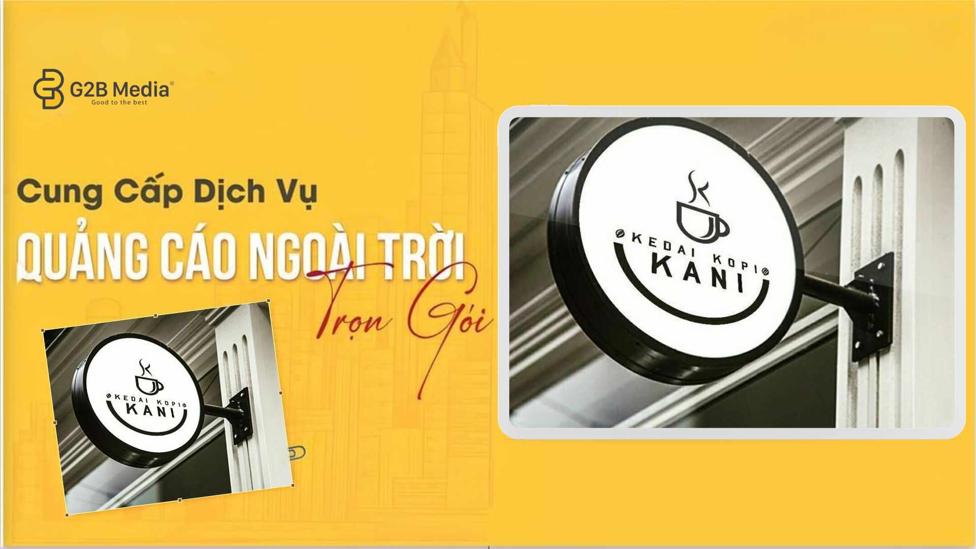 Các mẫu biển vẫy tinh tế quảng cáo ngoài trời tại chuỗi F&B