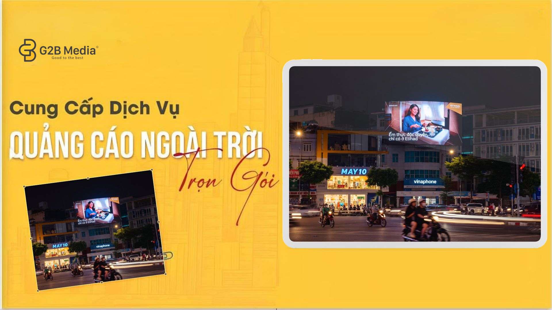 Ảnh chụp lưu lượng giao thông giờ cao điểm tại nút giao Quảng cáo LED Ô Chợ Dừa Etihad Airways của G2B Media thực hiện