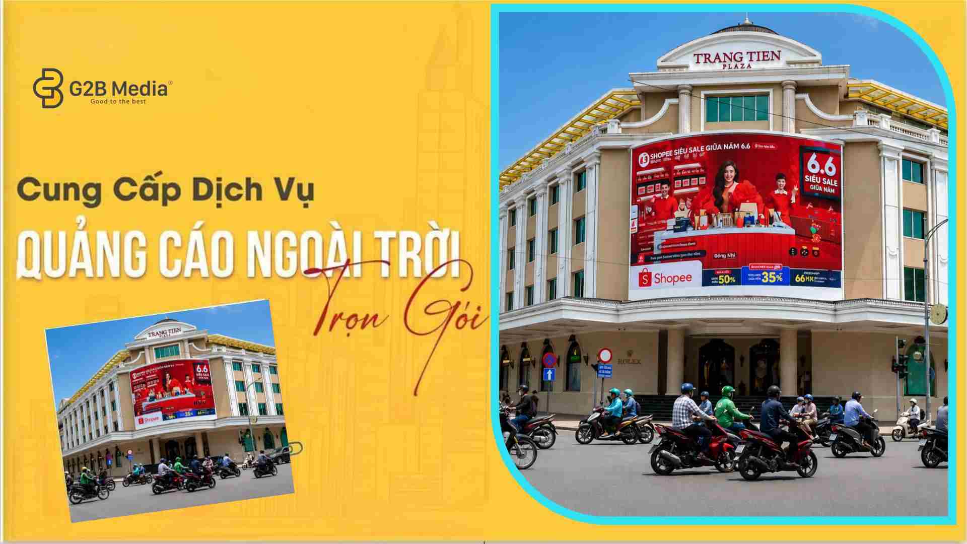 Biển quảng cáo LED cong ngoài trời Shopee với độ sáng hiển thị ban ngày cao