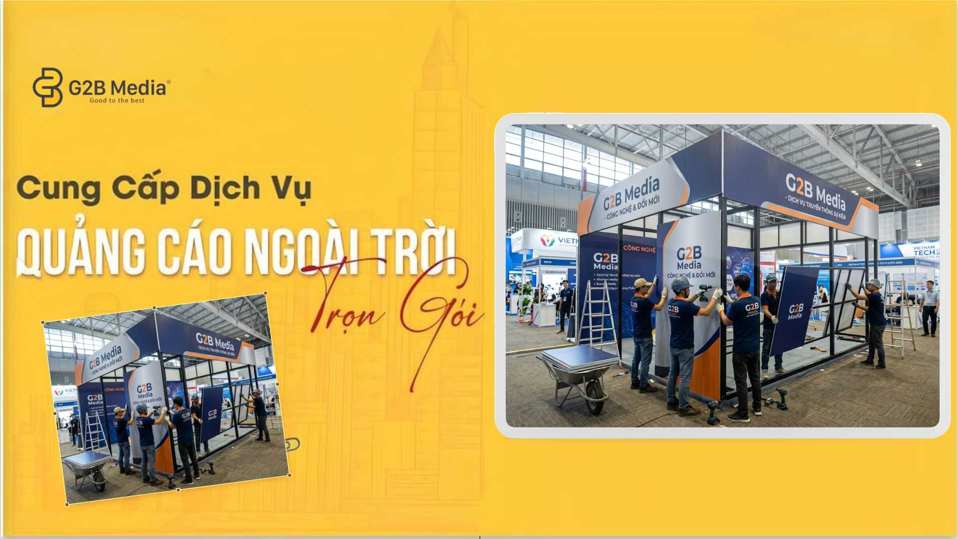 Các loại booth quảng cáo phổ biến thi công bằng nhiều chất liệu khác nhau