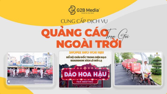 Một chiến dịch quảng cáo roadshow xích lô của Shopee Đảo Hoa Hậu được G2BMedia thực hiện