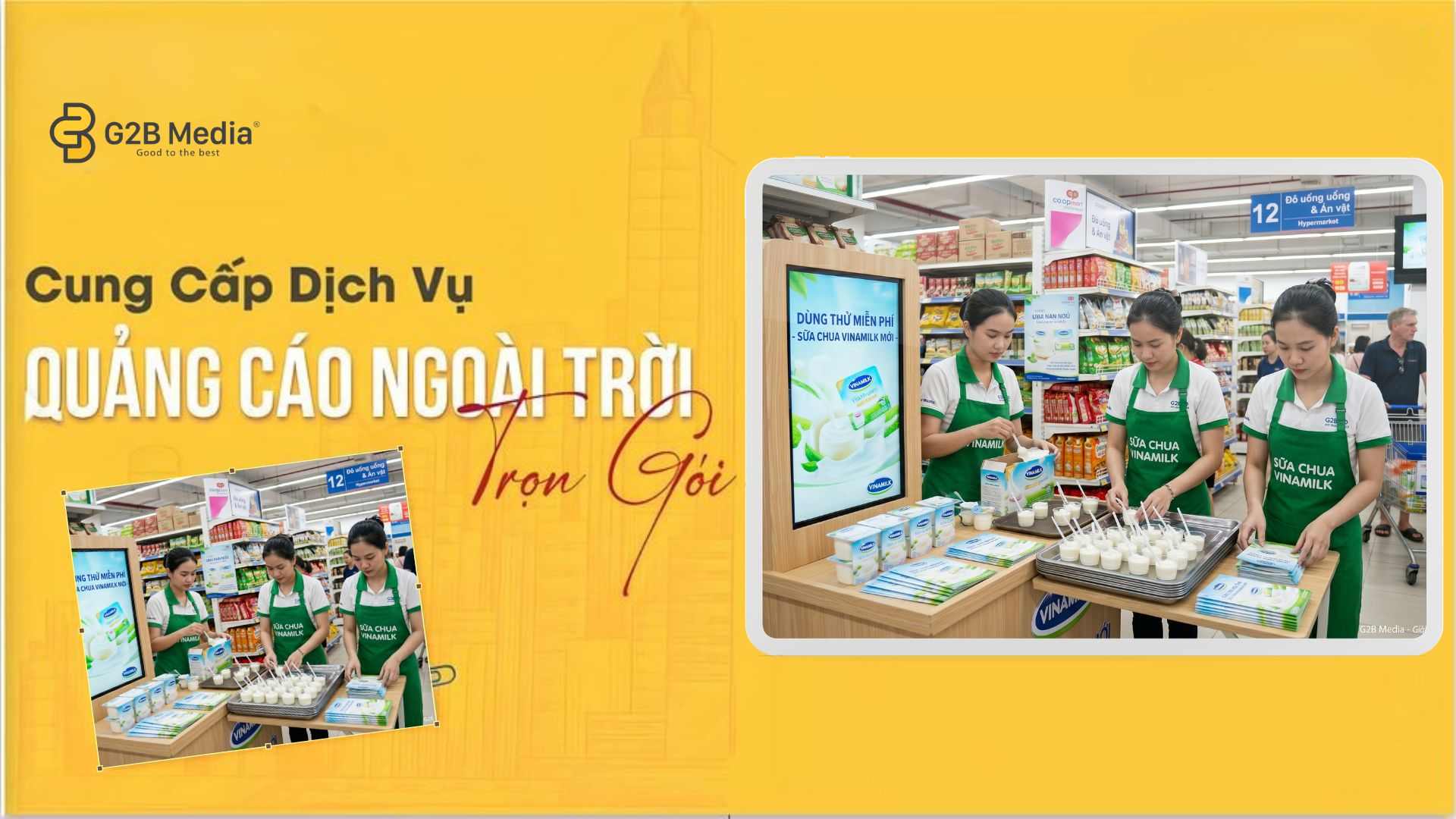 Đội ngũ PG của G2B Media đang chuẩn bị phát sampling sản phẩm