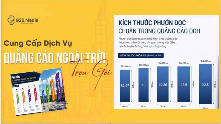 Kích thước phướn dọc chuẩn trong quảng cáo OOH