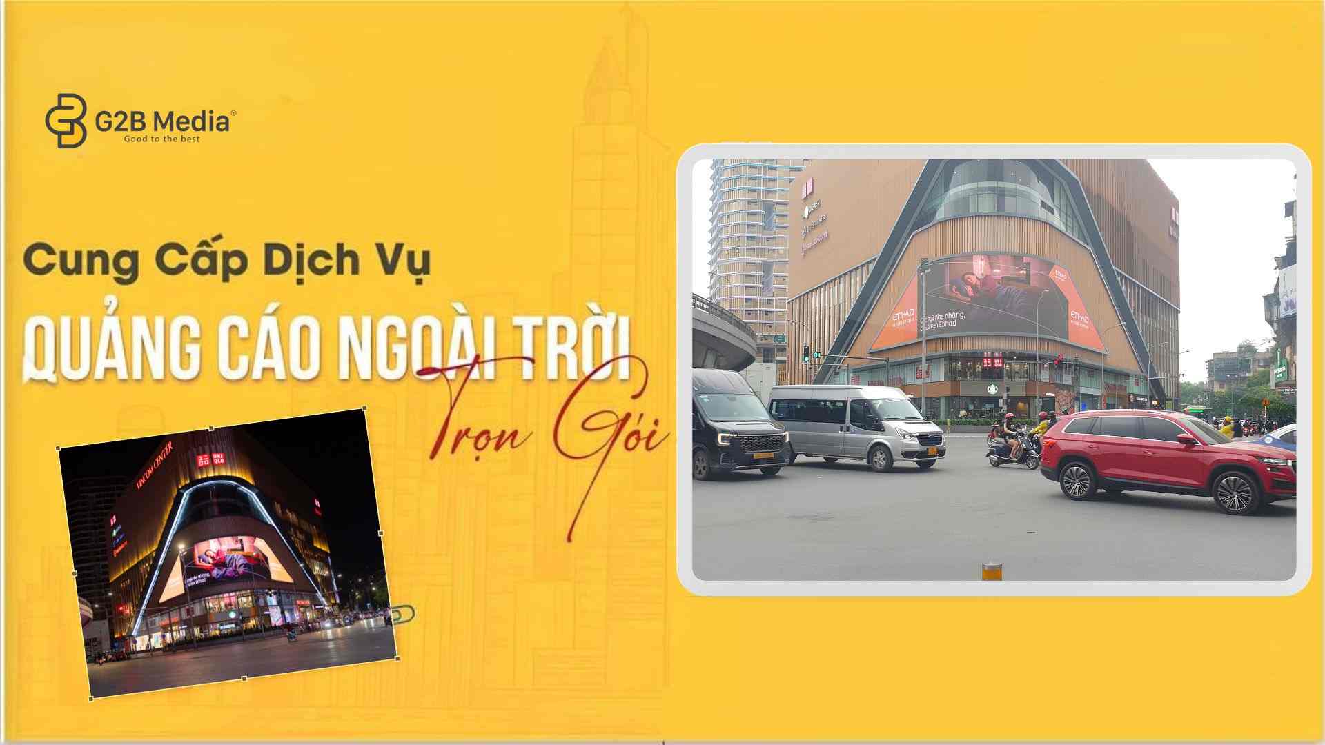 Lưu lượng giao thông qua màn hình quảng cáo LED Etihad Ariways tại Vincom Center Phạm Ngọc Thạch Etihad Airways của G2B Media thực hiện