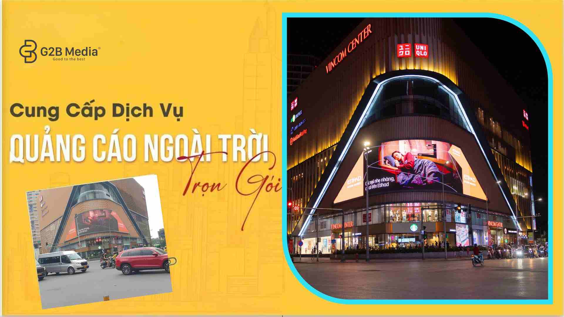 G2B Media thi công và phát sóng quảng cáo kỹ thuật số màn hình LED Vincom Phạm Ngọc Thạch