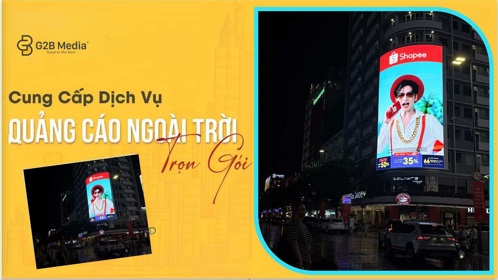 Vị trí màn hình LED 66 Nguyễn Huệ đắc địa phục vụ chiến dịch Shopee Siêu Sale