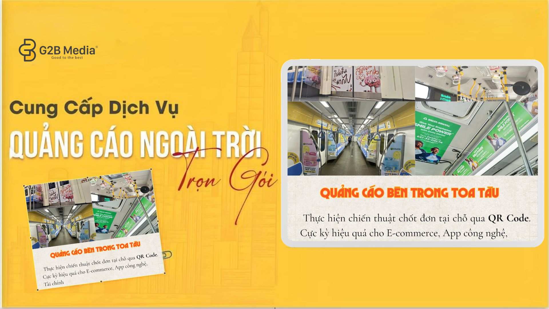 Quảng cáo bên trong toa khách thuộc Top 5 Hình Thức Quảng Cáo Tàu Metro Hiệu Quả Nhất