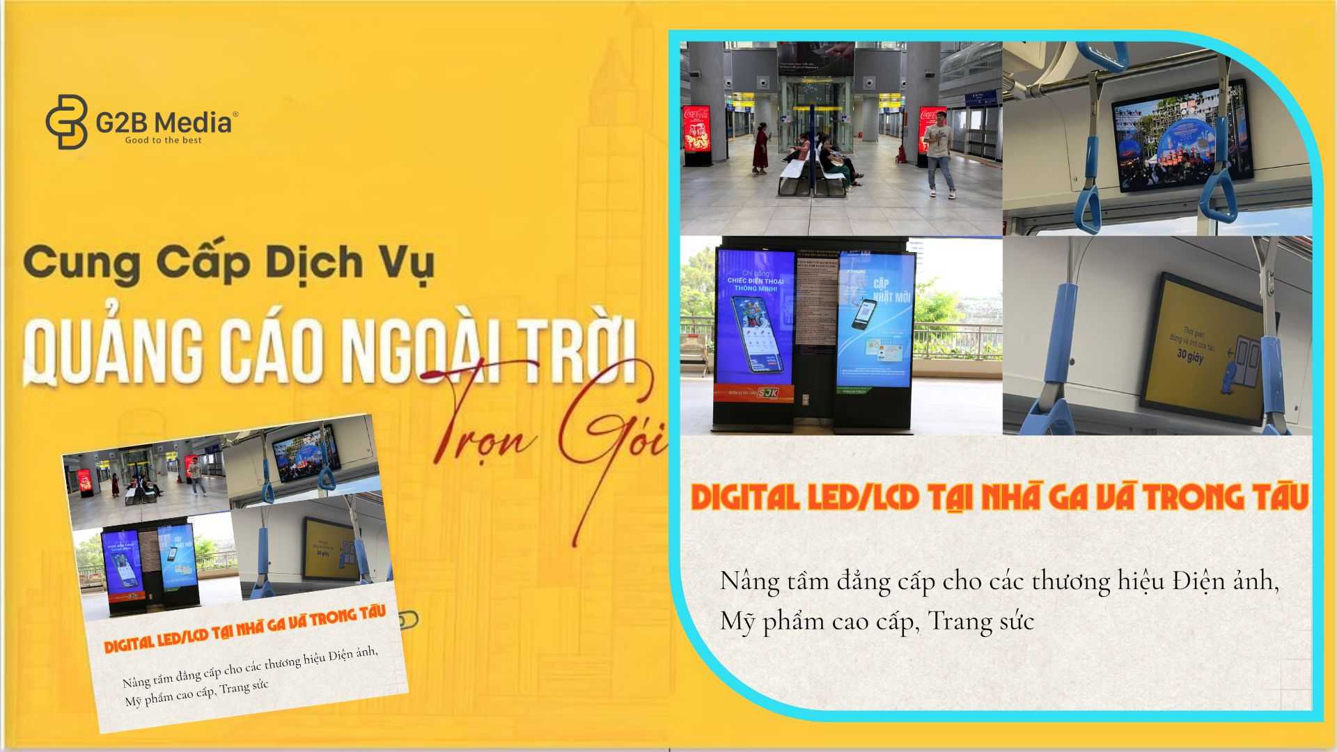 Màn hình LED và biển hộp đèn thuộc Top 5 Hình Thức Quảng Cáo Tàu Metro Hiệu Quả Nhất