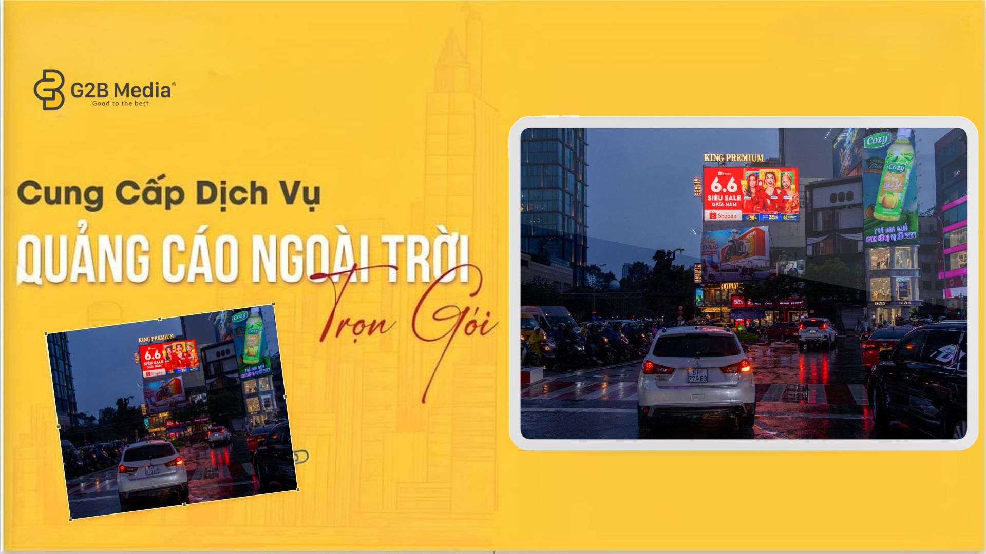 Đánh giá hiệu quả quảng cáo màn hình LED ngã sáu Phù Đổng rực rỡ vào ban đêm