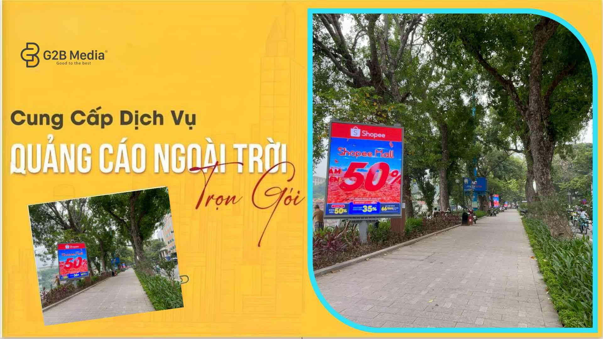 Quảng cáo màn hình LED standee Shopee 6.6.2026 Siêu Sale tại đường Đinh Tiên Hoàng - Hà Nội