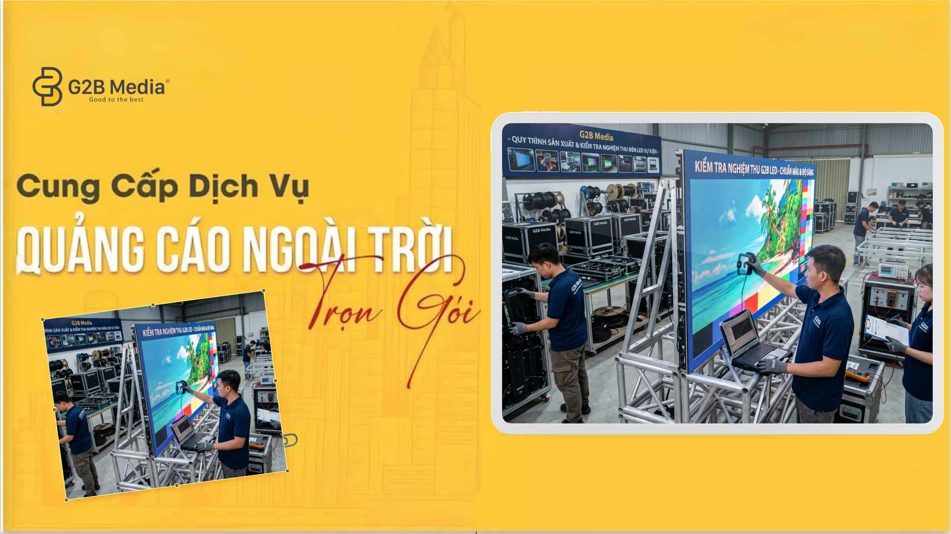 Quy trình thi công booth quảng cáo chuyên nghiệp tại xưởng G2B Media