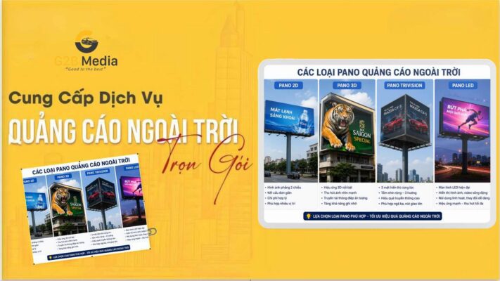 So sánh các loại pano quảng cáo ngoài trời 2D, 3D, Trivision, LED