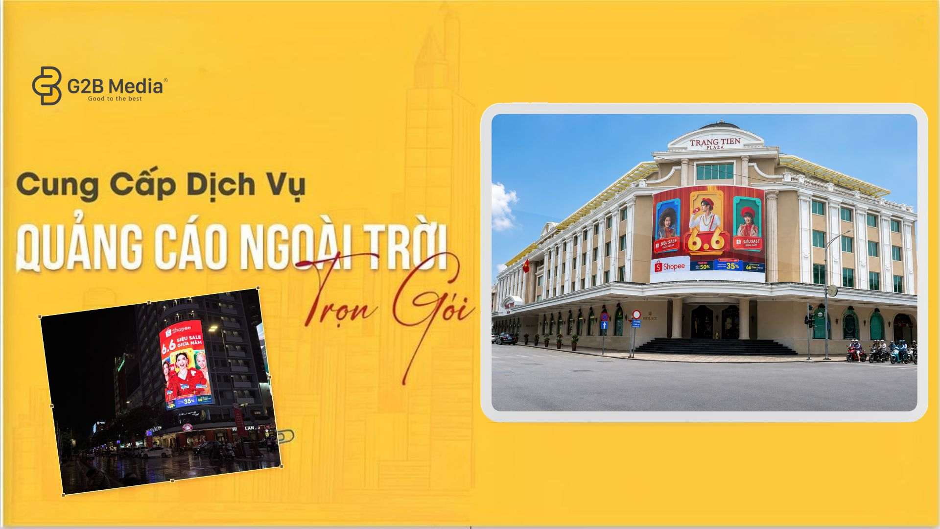 Dự án quảng cáo màn hình LED ShopeeFood do G2B Media thực hiện