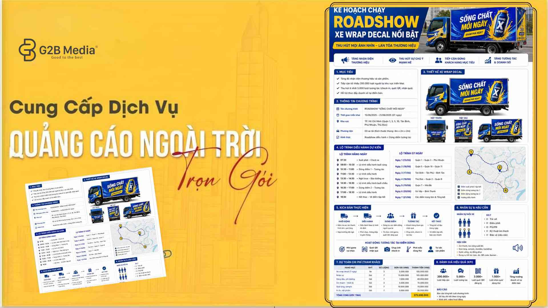 Kế hoạch chạy roadshow với xe wrap decal nổi bật