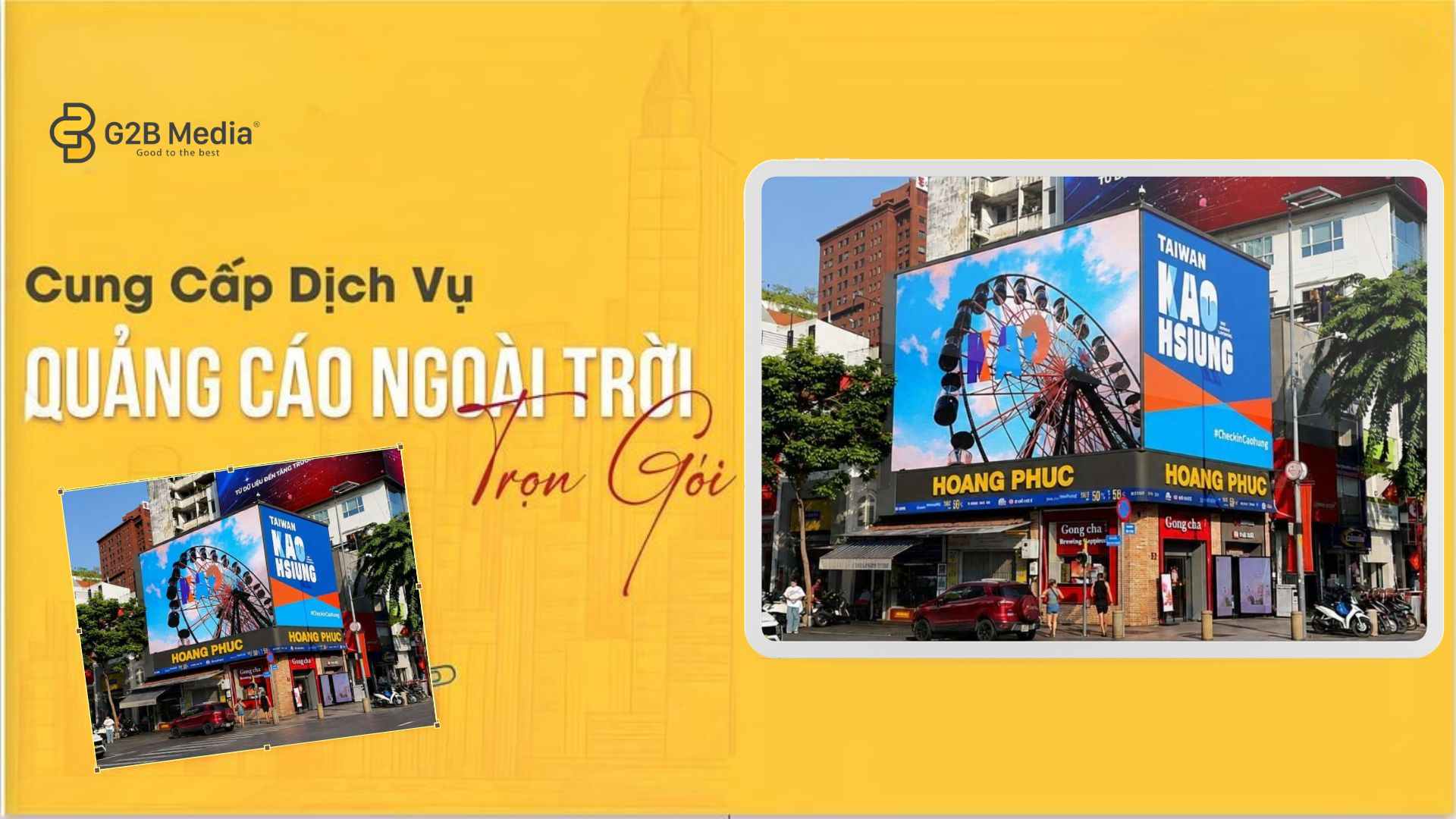 Quảng cáo LED Nguyễn Huệ Taiwan Kaohsiung hiển thị sắc nét vào ban ngày