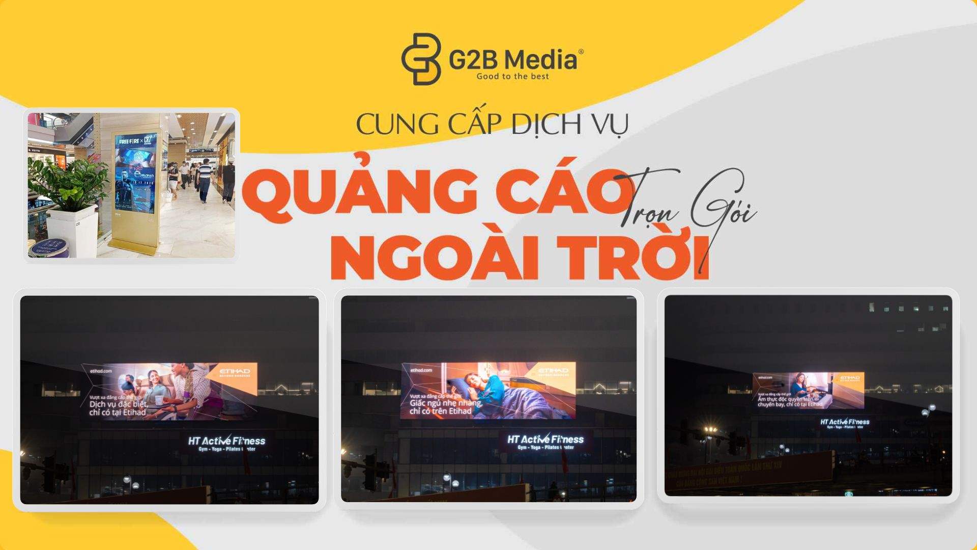 Hiệu ứng ánh sáng đèn LED nổi bật quảng cáo ngoài trời Etihad