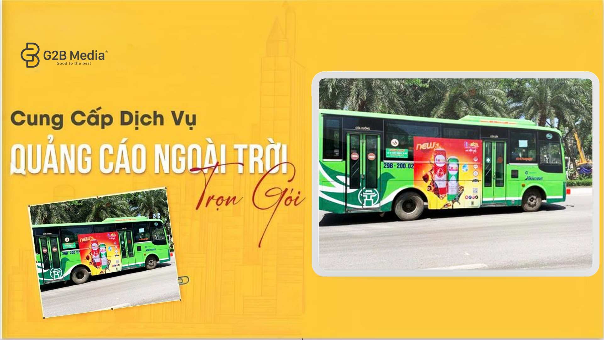 Quảng cáo thân xe bus đúng tiêu chuẩn.