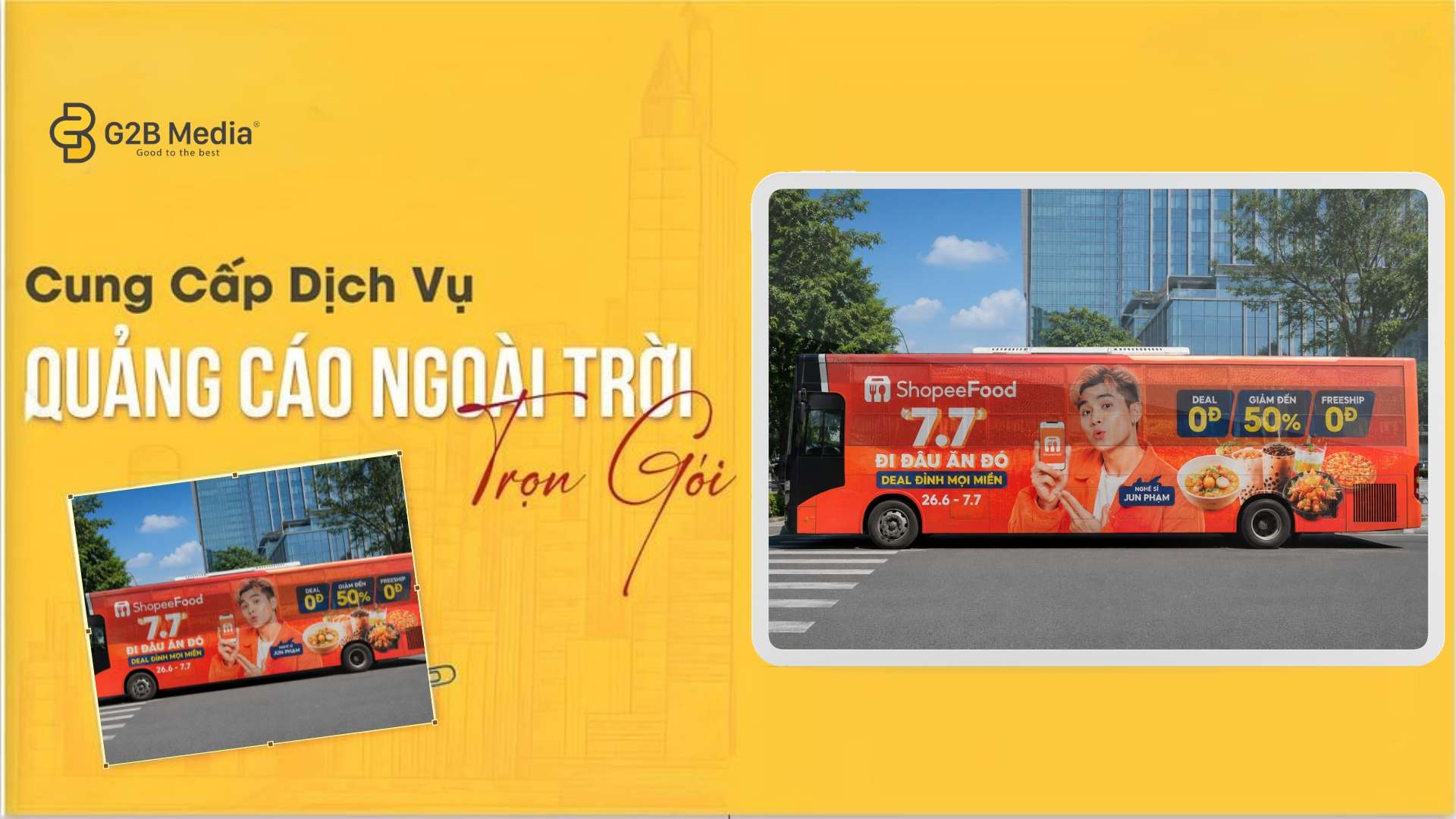 Quảng cáo tràn kính xe bus.