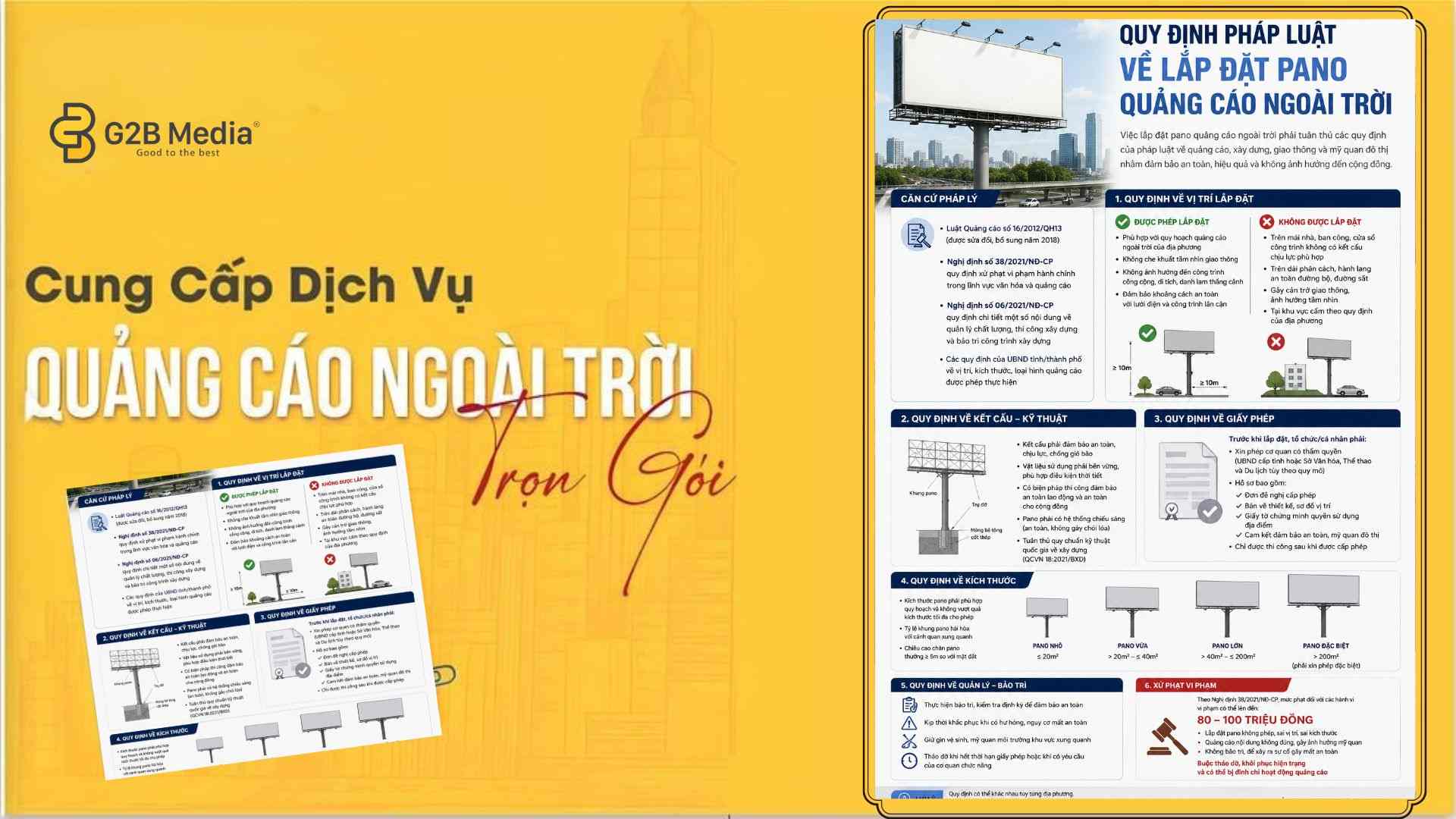 Quy định pháp luật về lắp đặt Pano quảng cáo ngoài trời năm 2026