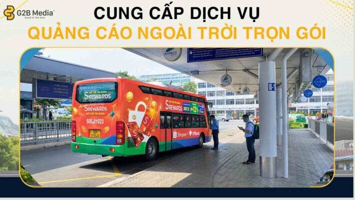 Dán quảng cáo lên toàn bộ thân xe bus sân bay tân sơn nhất.