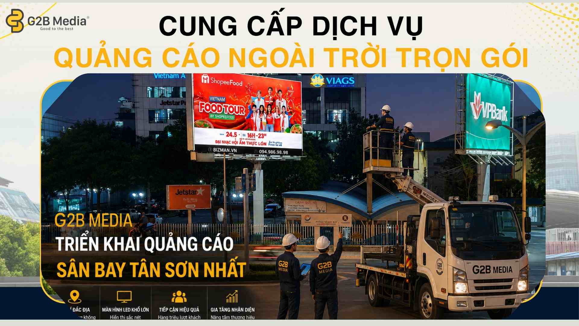 G2B Media triển khai quảng cáo sân bay