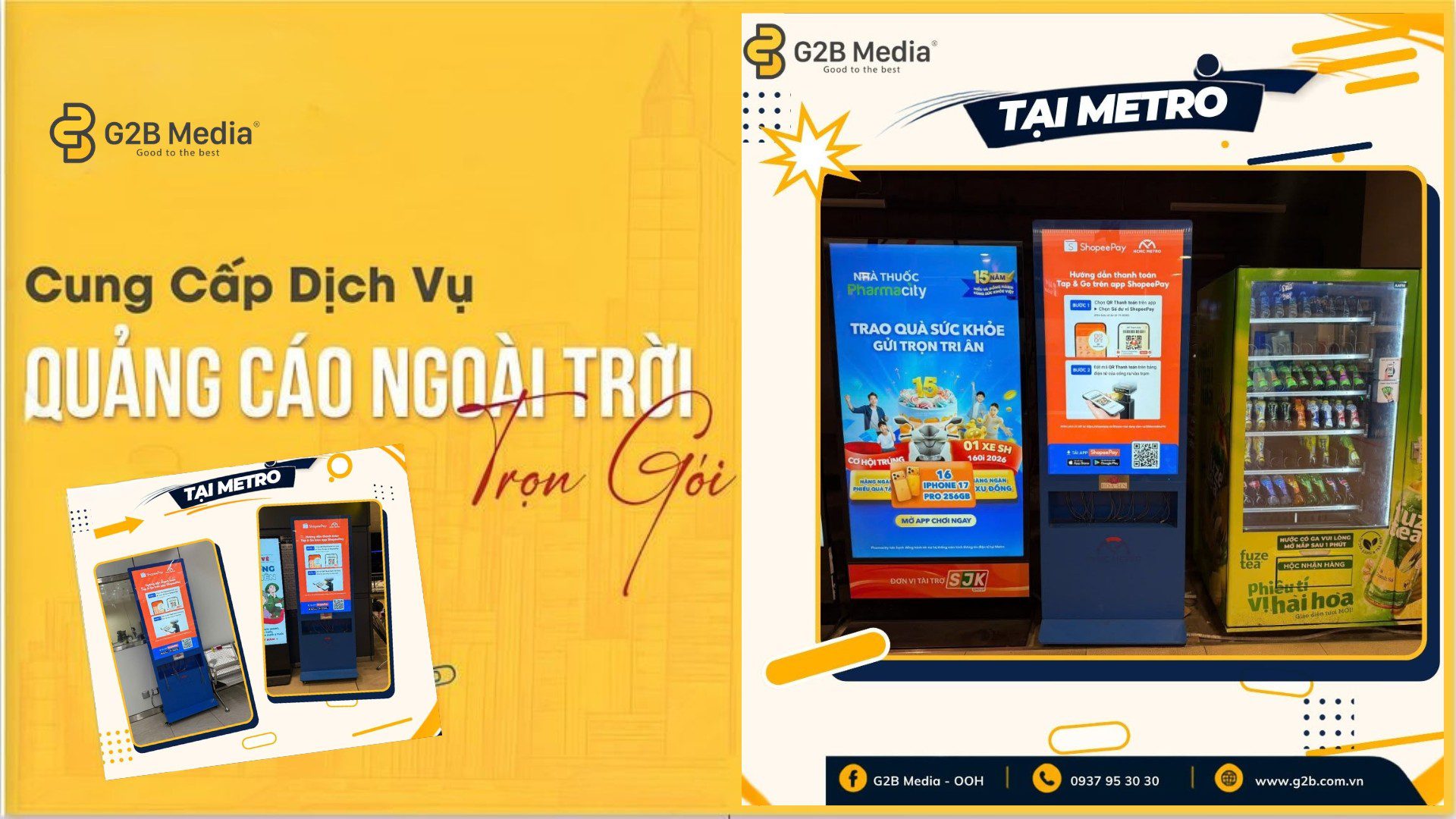 Màn hình LCD quảng cáo Metro cạnh khu vực chờ tàu