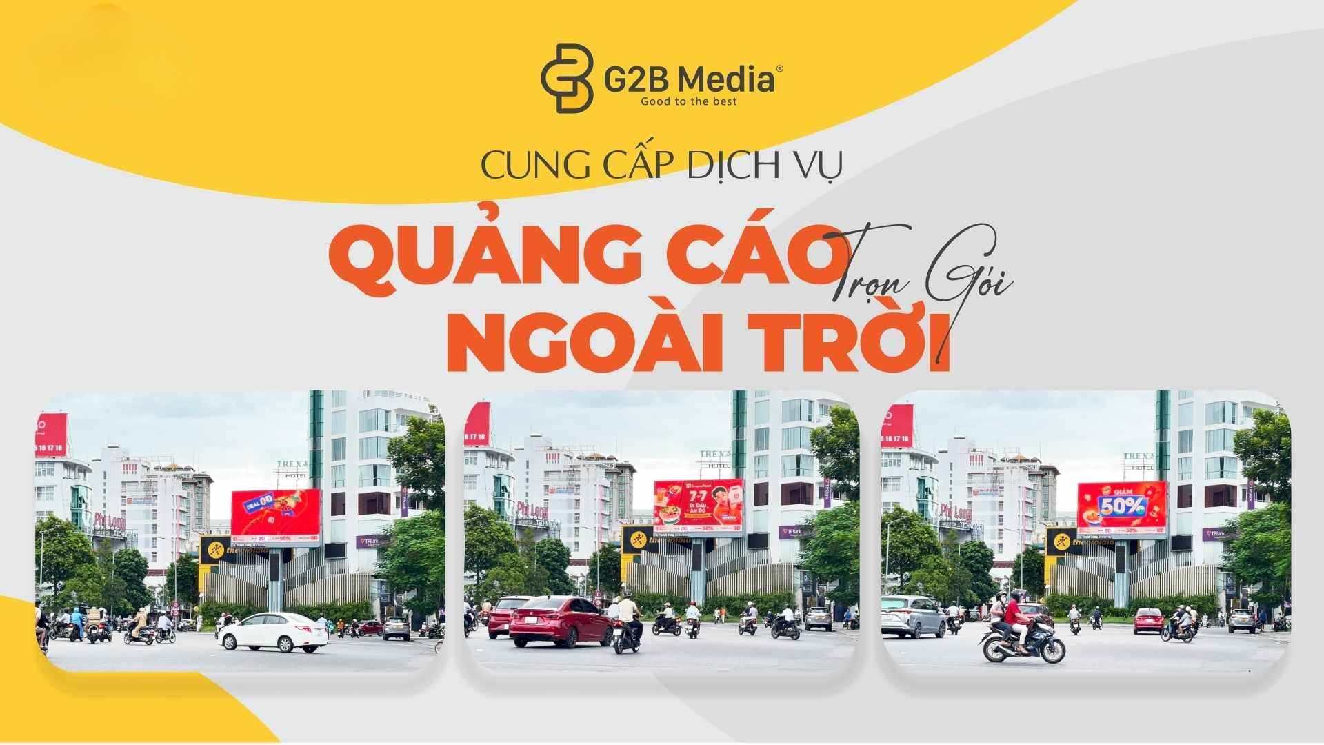 Chiến dịch ShopeeFood 7.7 Đi Đâu Ăn Đó tại bảng LED ngã 6 TP Huế.