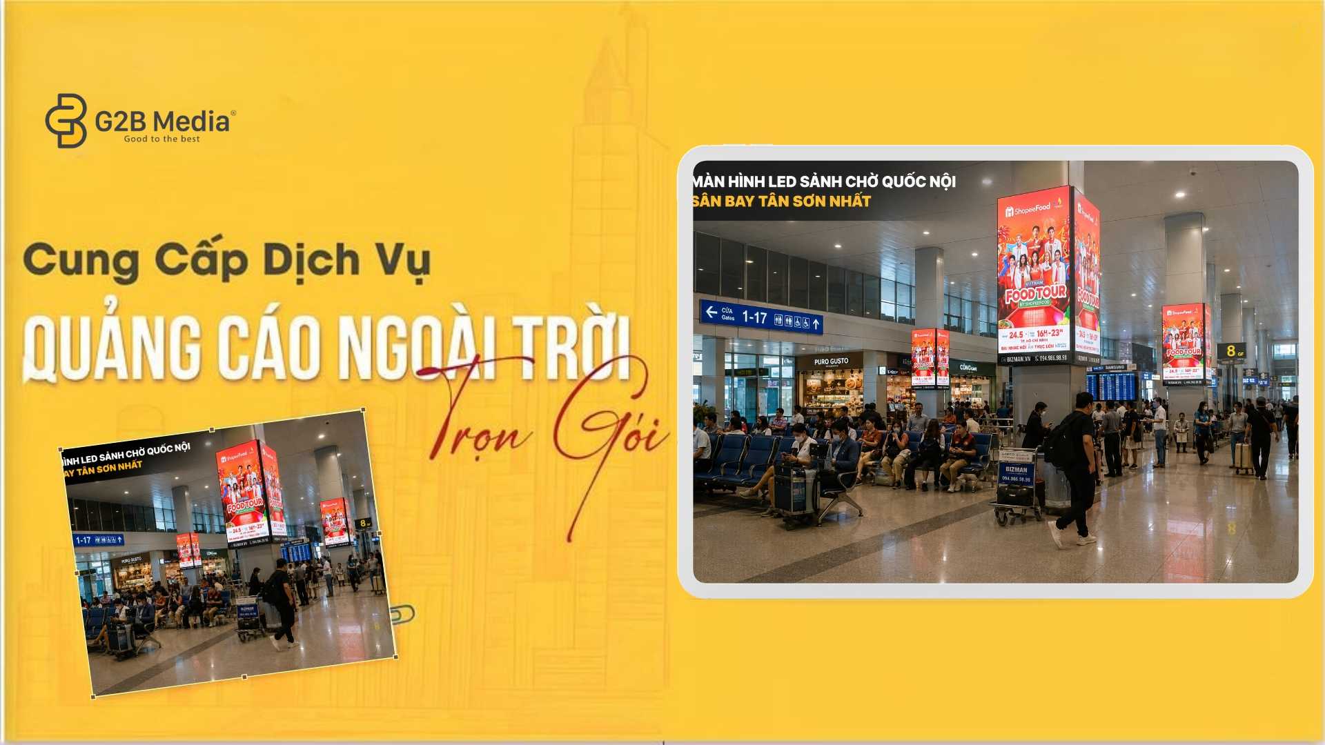 quảng cáo sân bay Tân Sơn Nhất dạng hộp đèn