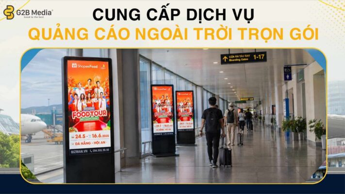 Quảng cáo màn hình sân bay lcd chân đứng