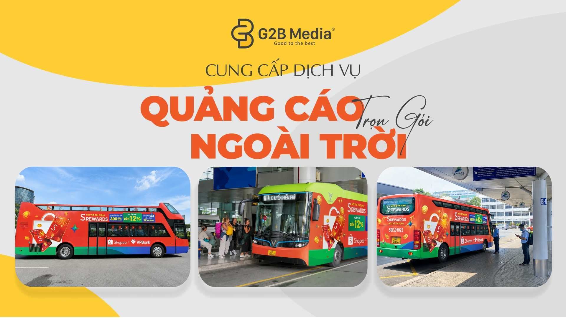 Quảng cáo xe bus sân bay.
