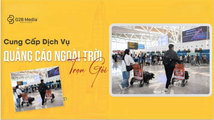 Quảng cáo xe đẩy tại sân bay Đà Nẵng.