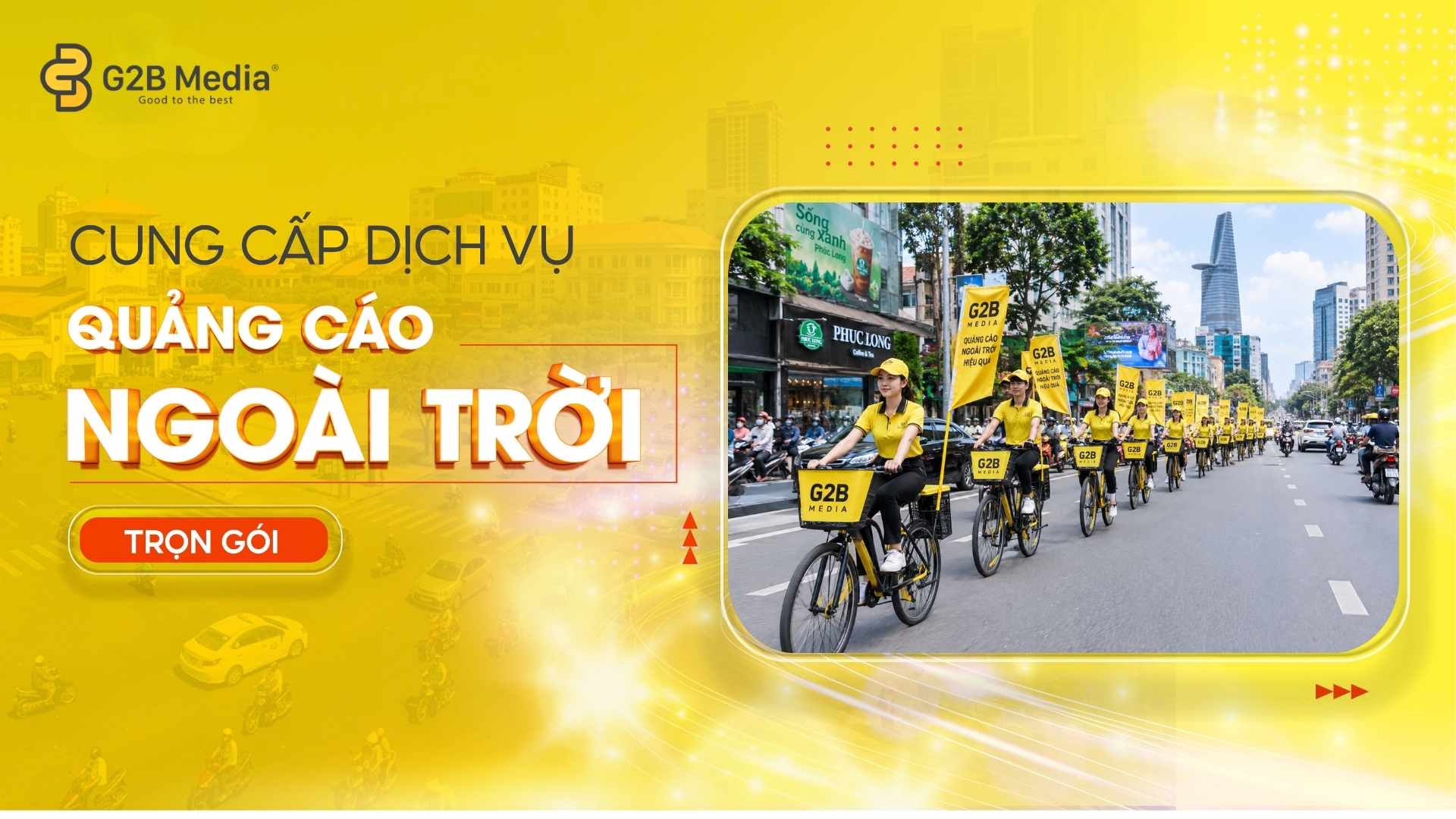 Dịch vụ chạy roadshow xe đạp thu hút ánh nhìn trên phố.