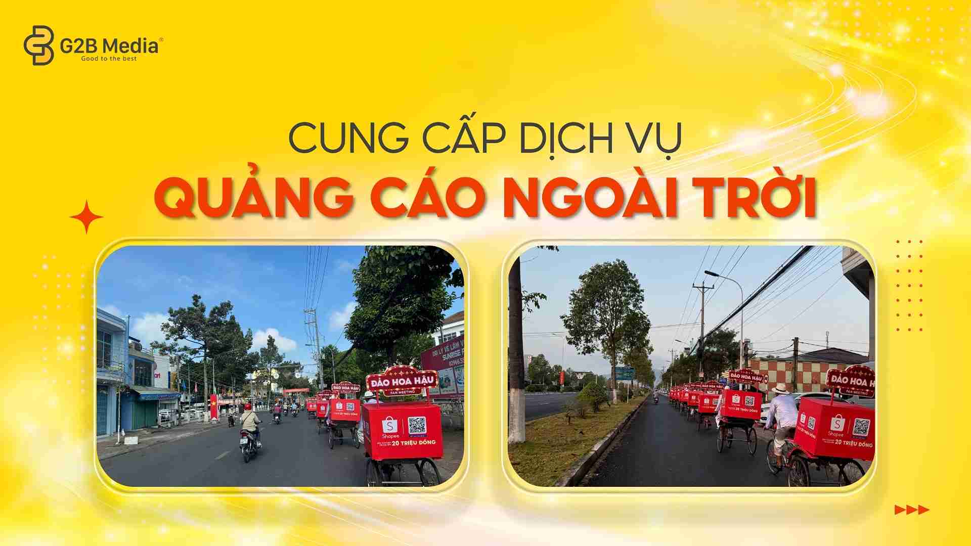 Hình ảnh chiến dịch roadshow xích lô Shopee Đảo Hoa Hậu.