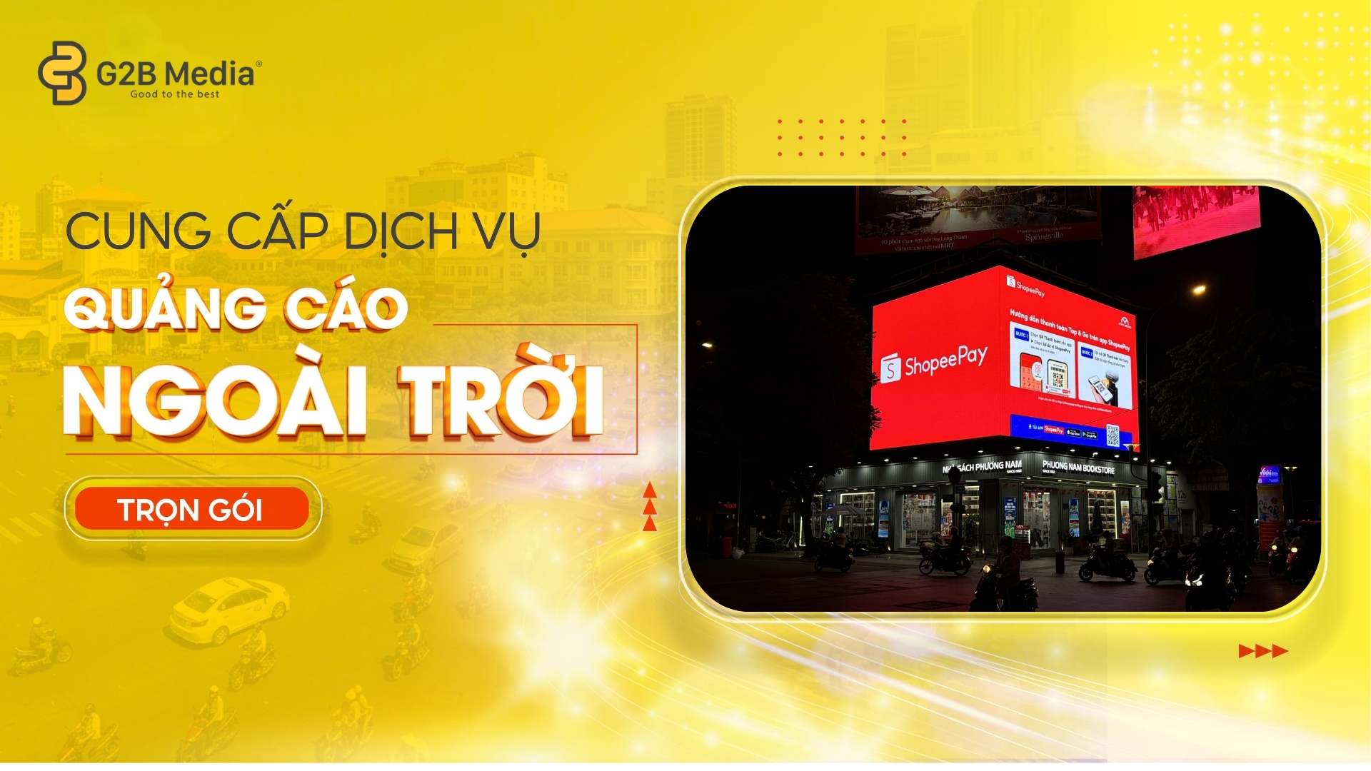 Bảng LED ShopeePay tại tòa nhà Nhà sách Phương Nam